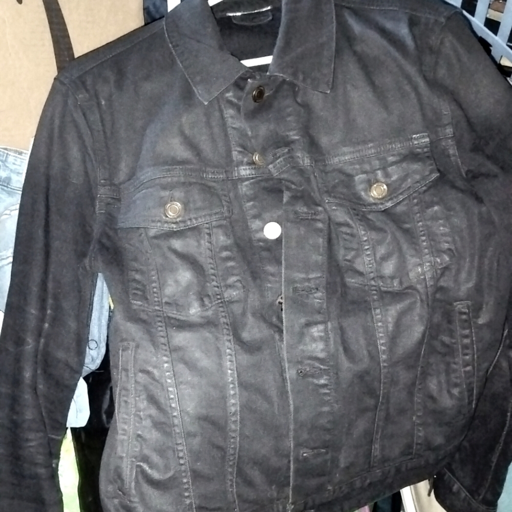 YSL Yves Saint Laurent Black Jean Jacket Small